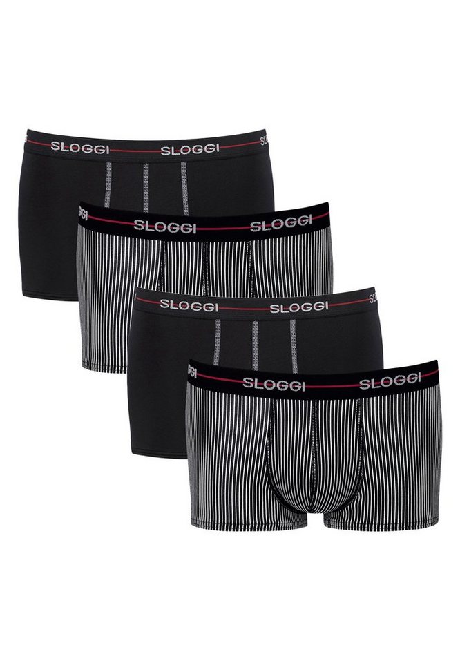 Sloggi Retro Boxer 4er Pack Start (Spar-Set, 4-St) Hipster / Pant -  Baumwolle - Ohne Eingriff - Extra weiches Taillenband