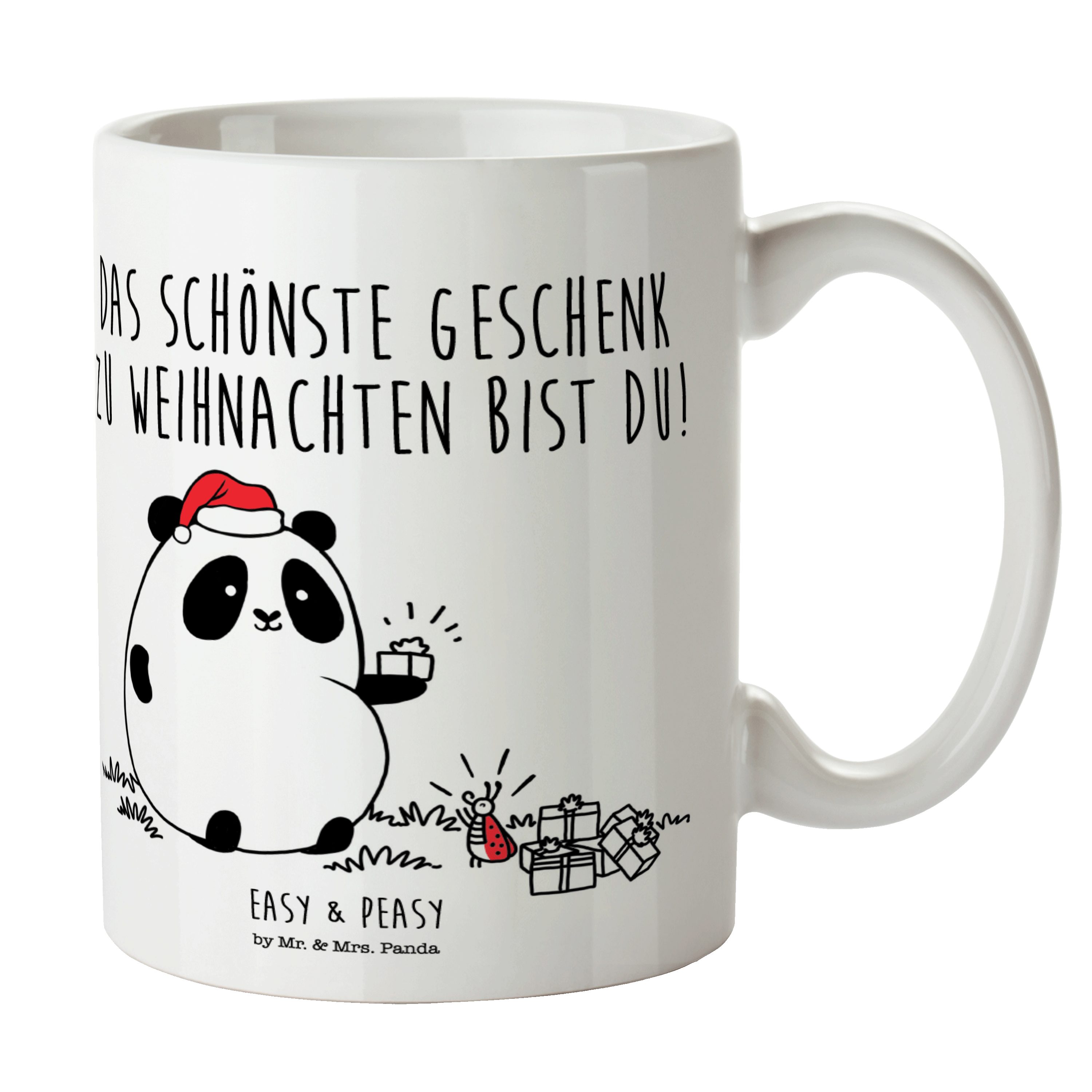 Weihnachtsgeschenk Weiß & Tasse Peasy Tasse Easy Sprüche, Keramik & Teebecher, - Mrs. - Po, Mr. Panda