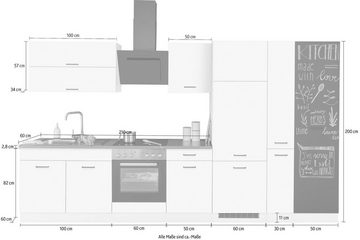 HELD MÖBEL Küchenzeile Trier, mit E-Geräten, Breite 350 cm