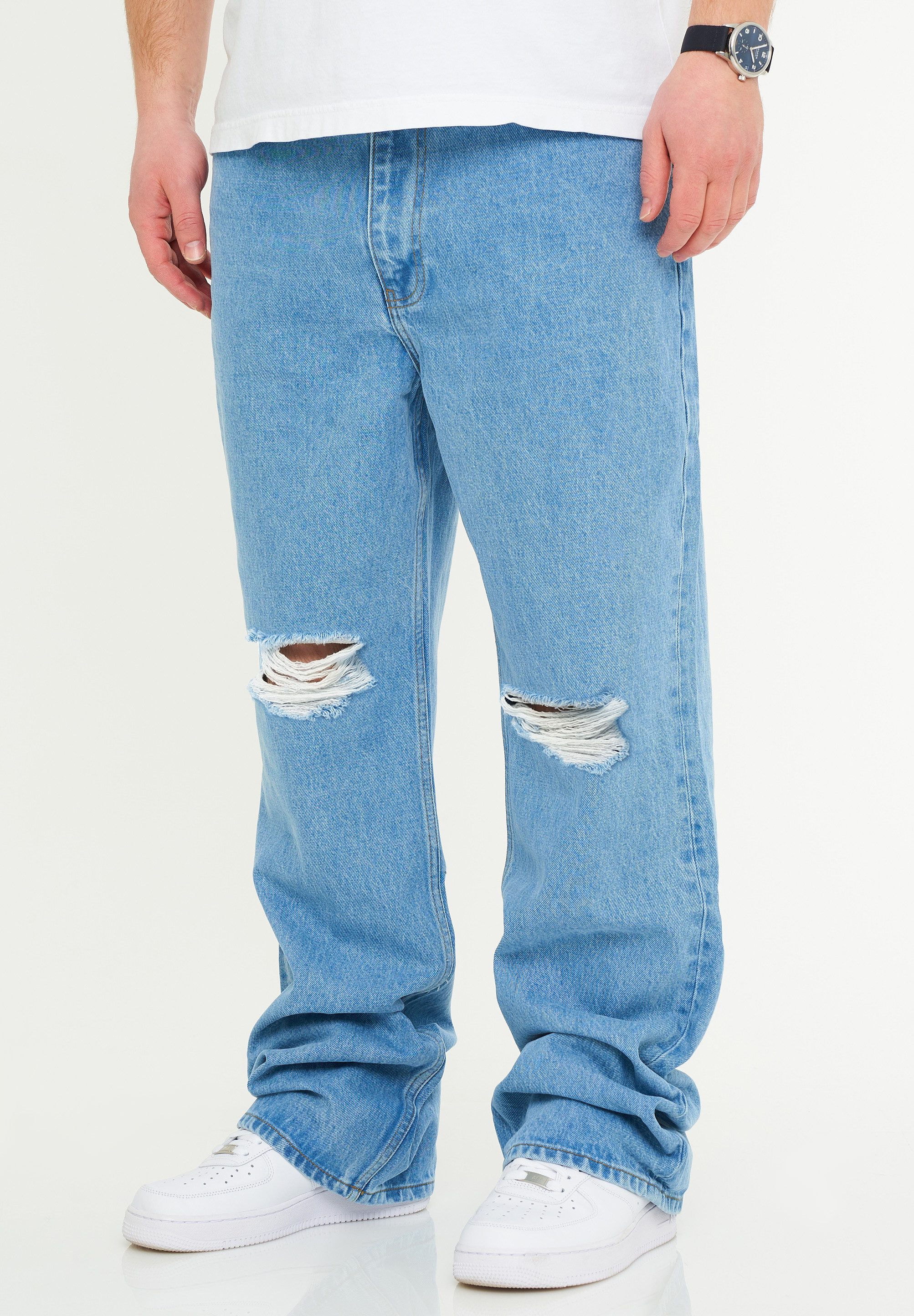 DAILY COTTON Loose-fit-Jeans DCPAPILON Herren Lange Hose Jeans Ripped Loose günstig online kaufen