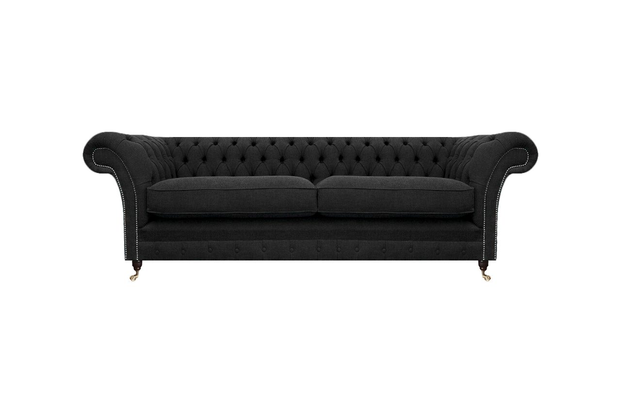 JVmoebel Chesterfield-Sofa Polstermöbel Schwarz Polstersofa Designer Sofa Zweisitzer Couch Neu, 1 Teile, Made in Europa