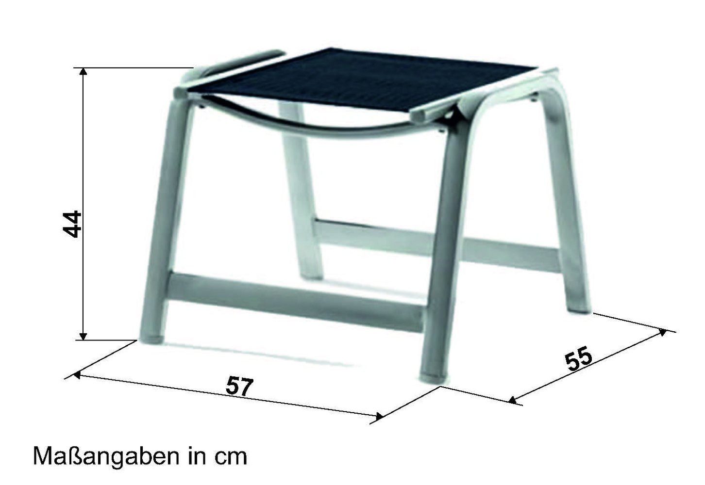 Sieger Gartenmöbel Hocker in Mocca, Textilux®-Kunstfasergewebe günstig online kaufen