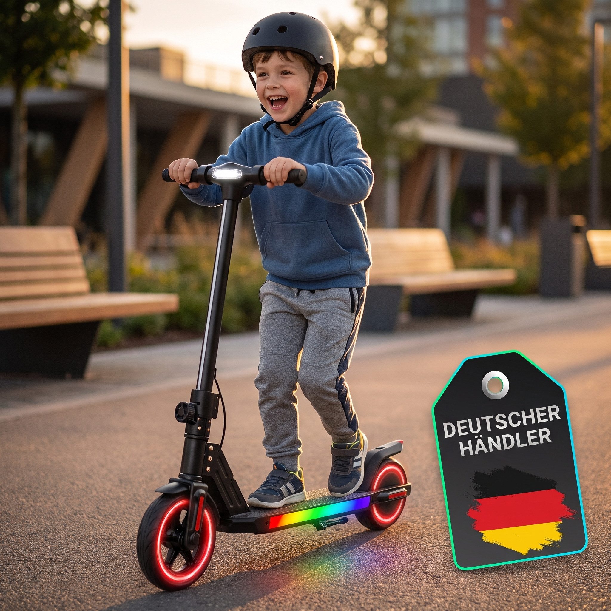 Actionbikes Motors Elektro-Kinderroller Kids K1 E-Scooter bis zu 16 km/h ab 6 Jahren, Kinder E Scooter, E Scooter Kinder, E Roller für Kinder