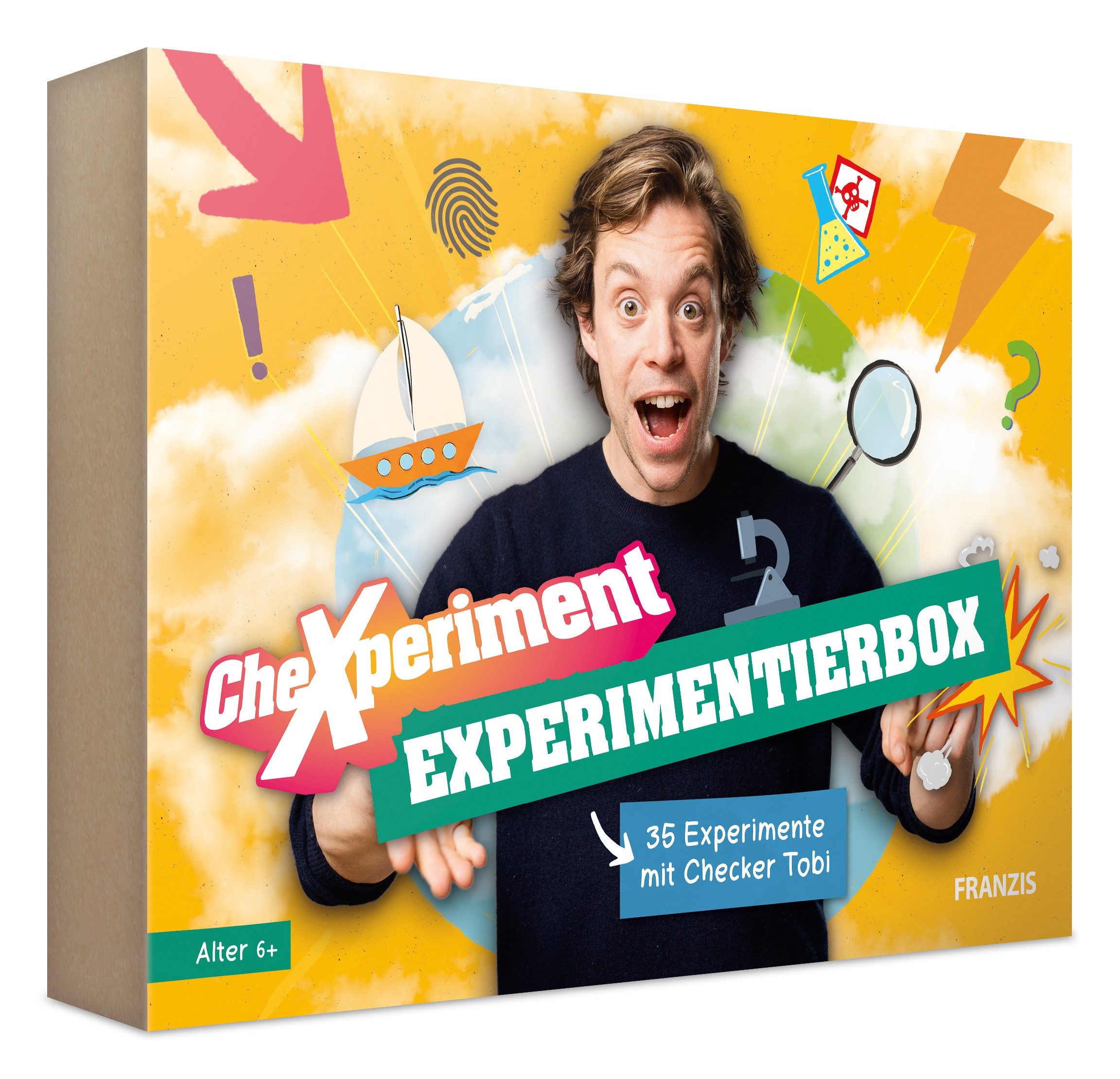 Franzis Experimentierkasten CheXperiment Experimentierbox mit Checker Tobi, (35-tlg)