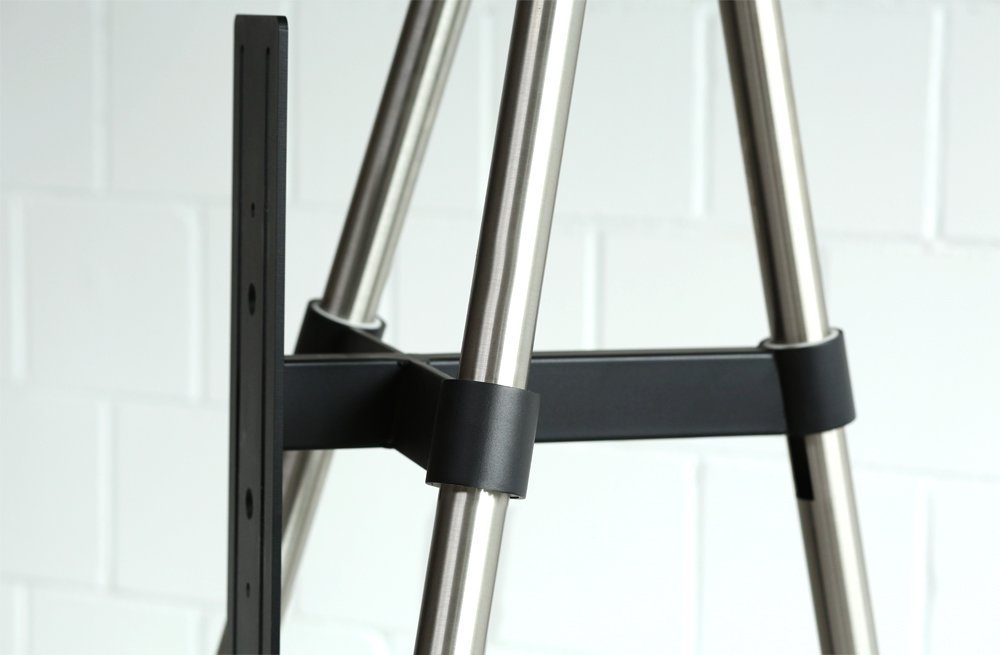 wissmann raumobjekte TV-Ständer luxuriöser Standfuß für Flachbildschirme, (bis 55,00 Zoll, TV Standfuß, Stativ in Edelstahl, Made in Germany)