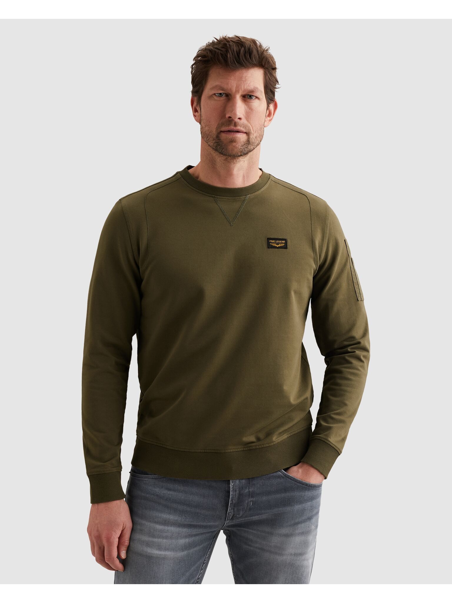 PME LEGEND Sweatshirt Airstrip sweat mit Logo Stickerei