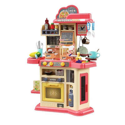 Coemo Spielküche Kunststoff, Kinderküche JOE Rot Herd mit schönem Licht, Sound 46 tlg. Zubehör