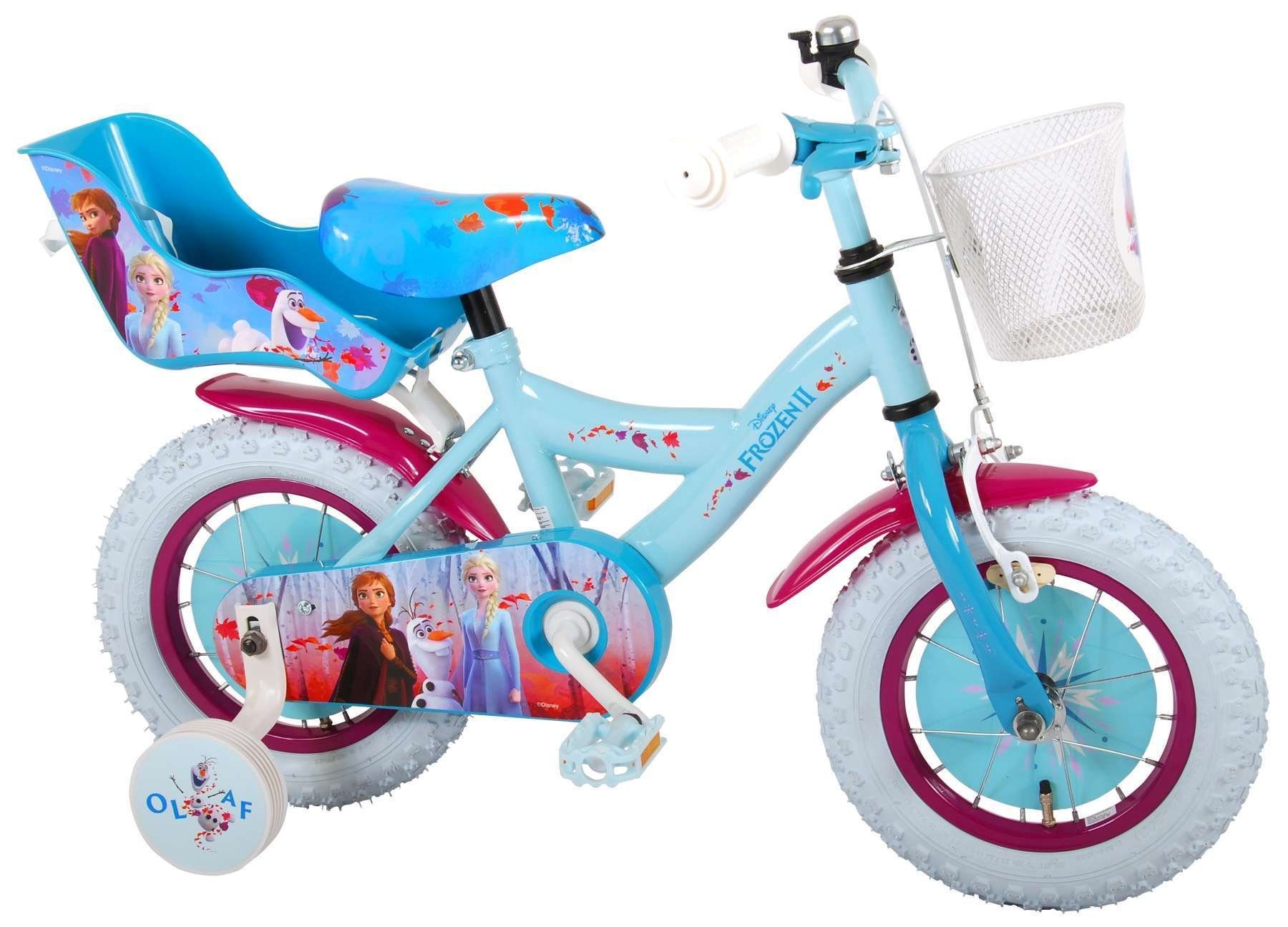 Kinderfahrrad kg, - 12 Frozen - - bis 85% Frozen zusammengebaut, Rücktrittbremse, Lila 60 Zoll - Blau / Mädchen Disney einstellbare 2 Luftbereifung, Lenkerhöhe