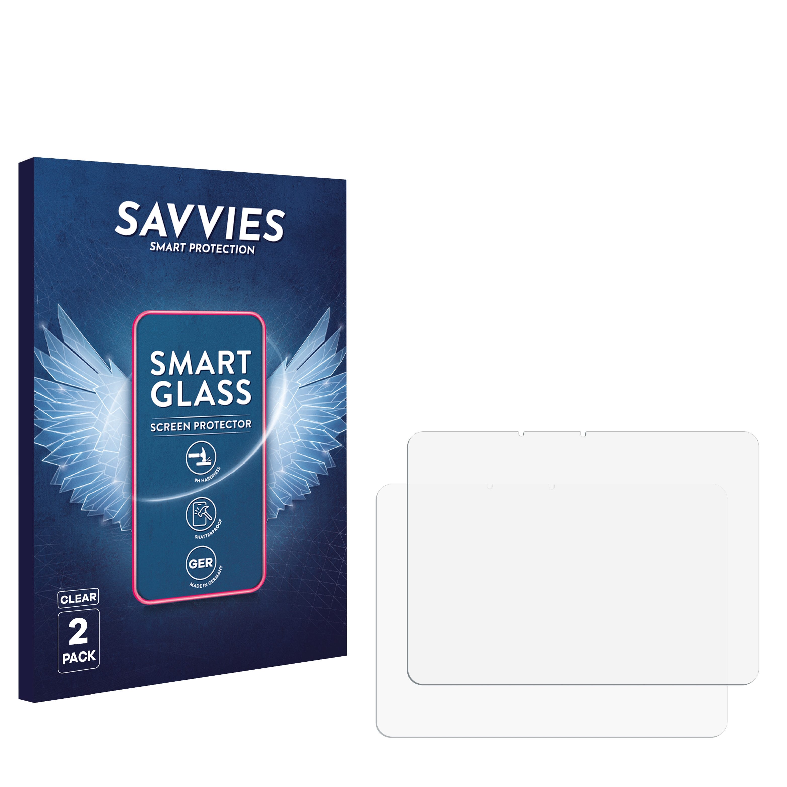 Savvies Displayschutzglas Schutzglas Panzer für realme Pad 3, 2 Stück, Schutzfolie Display Schutz Glas Folie klar