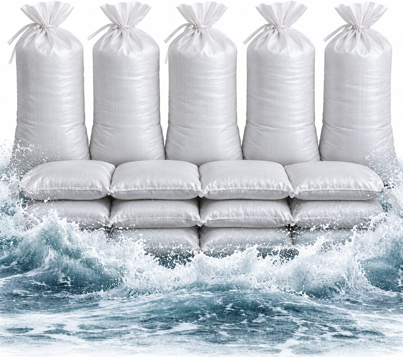 Praktikraft Sandsack 10x Sandsack 40x60 cm zum Wasserschutz bei Hochwasser, Hochwasserschutz