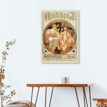 Posterlounge Alu-Dibond-Druck Alfons Mucha, Heidsieck Champagner, Küche Vintage Malerei