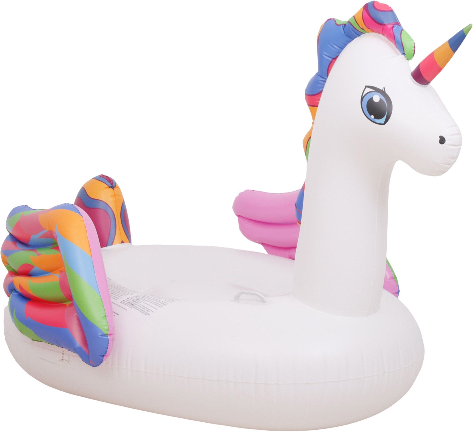 SunClub Schwimmtier Einhorn aufblasbar, 222x132x123 cm mit 2 Luftkammern