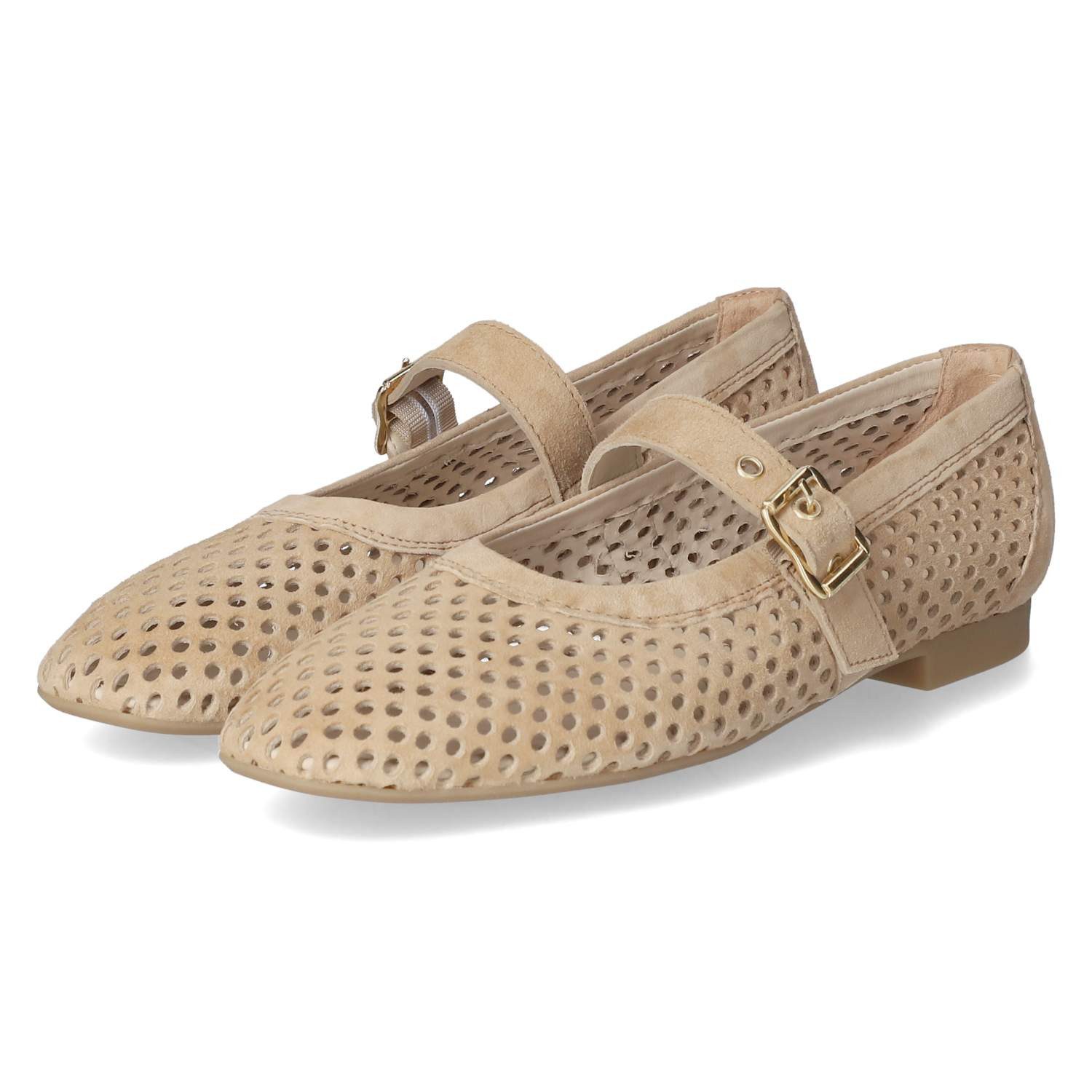 Paul Green Paul Green 1213-009 Damen Rauleder beige Ballerina günstig online kaufen