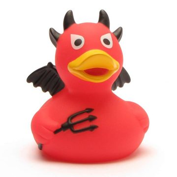 Lilalu Badespielzeug Badeente Teufel mit schwarzen Flügeln Quietscheente