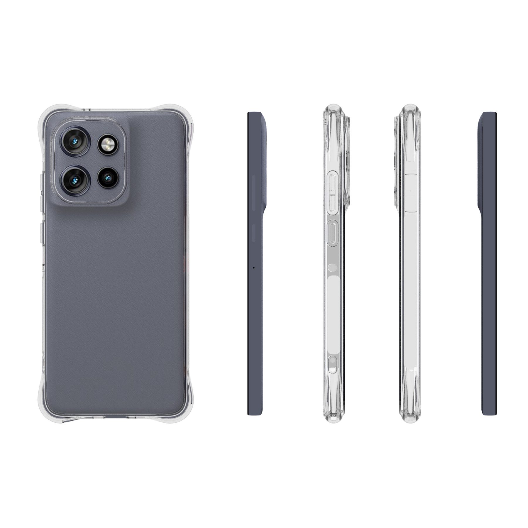 mtb more energy Smartphone-Hülle Clear Armor Case für Motorola Moto Edge 50 Neo, Transparente TPU Schutzhülle Case Backcover mit Anti-Shock Verstärkung