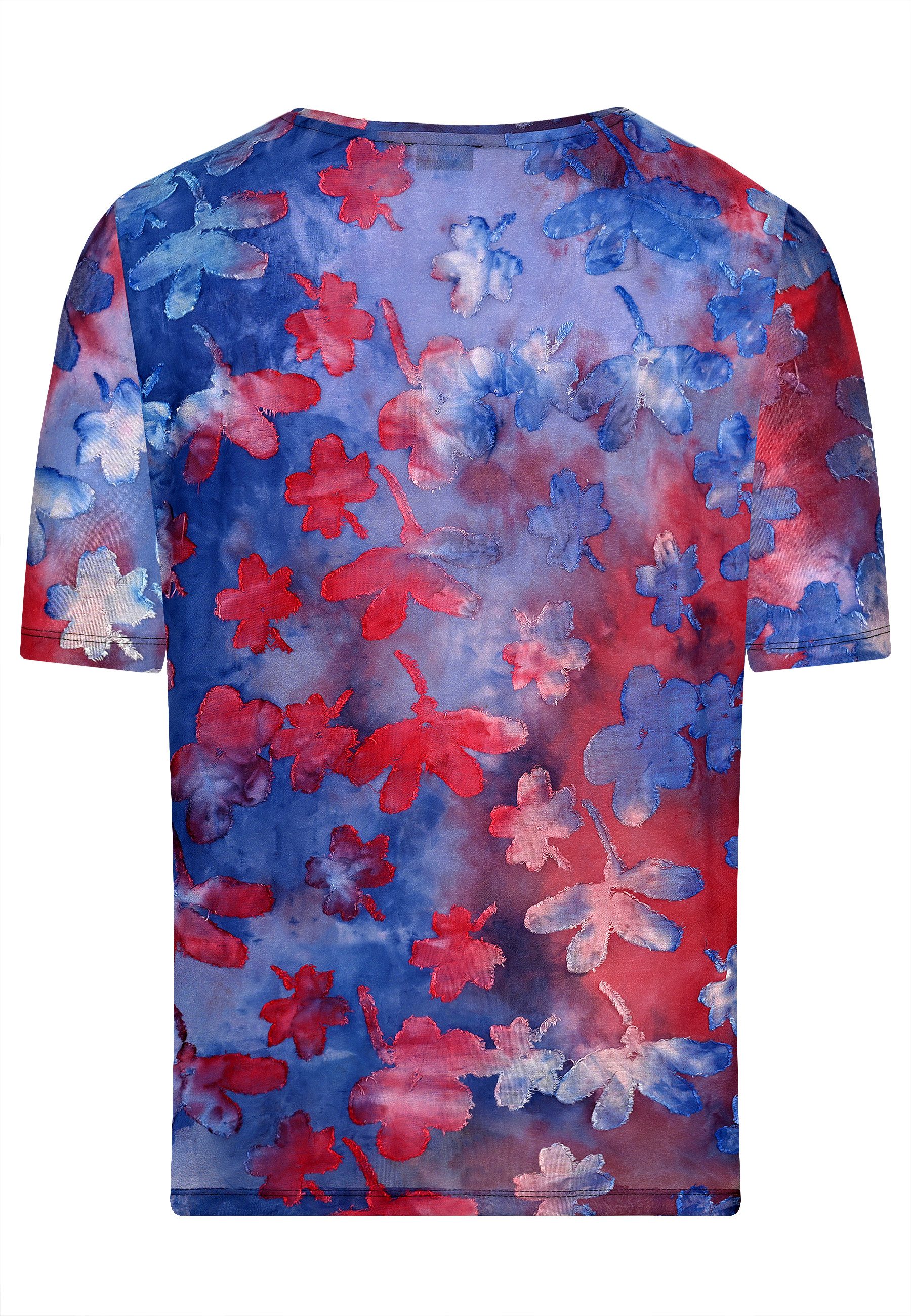 elanza T-Shirt Shirt mit Blüten-Jacquard-Muster in günstig online kaufen
