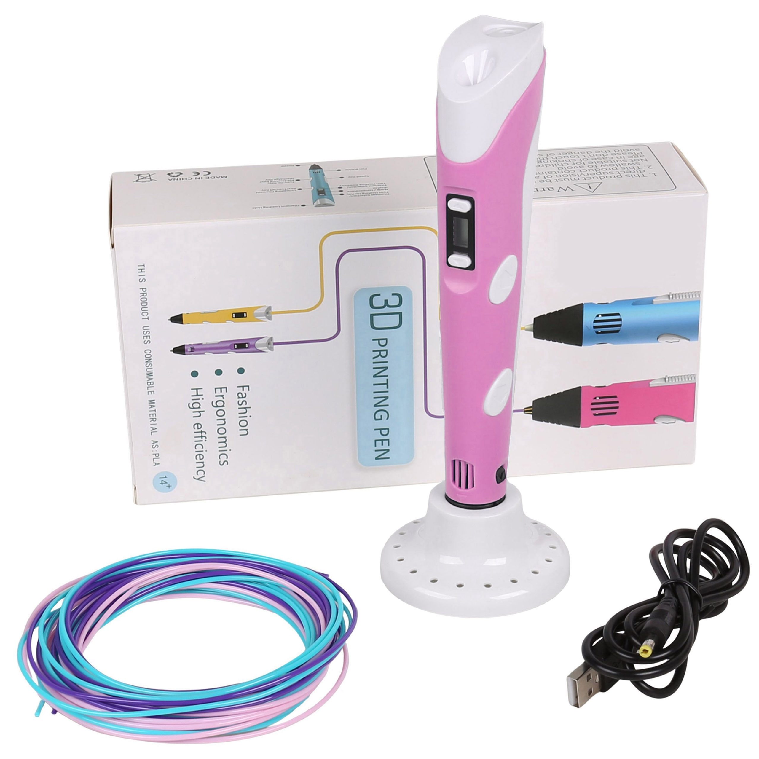 Sarcia.eu 3D-Drucker-Stift Rosa 3D-Stift für Mädchen + Filamente, Ladekabel, ab 14 Jahren – Bild 3 von 5