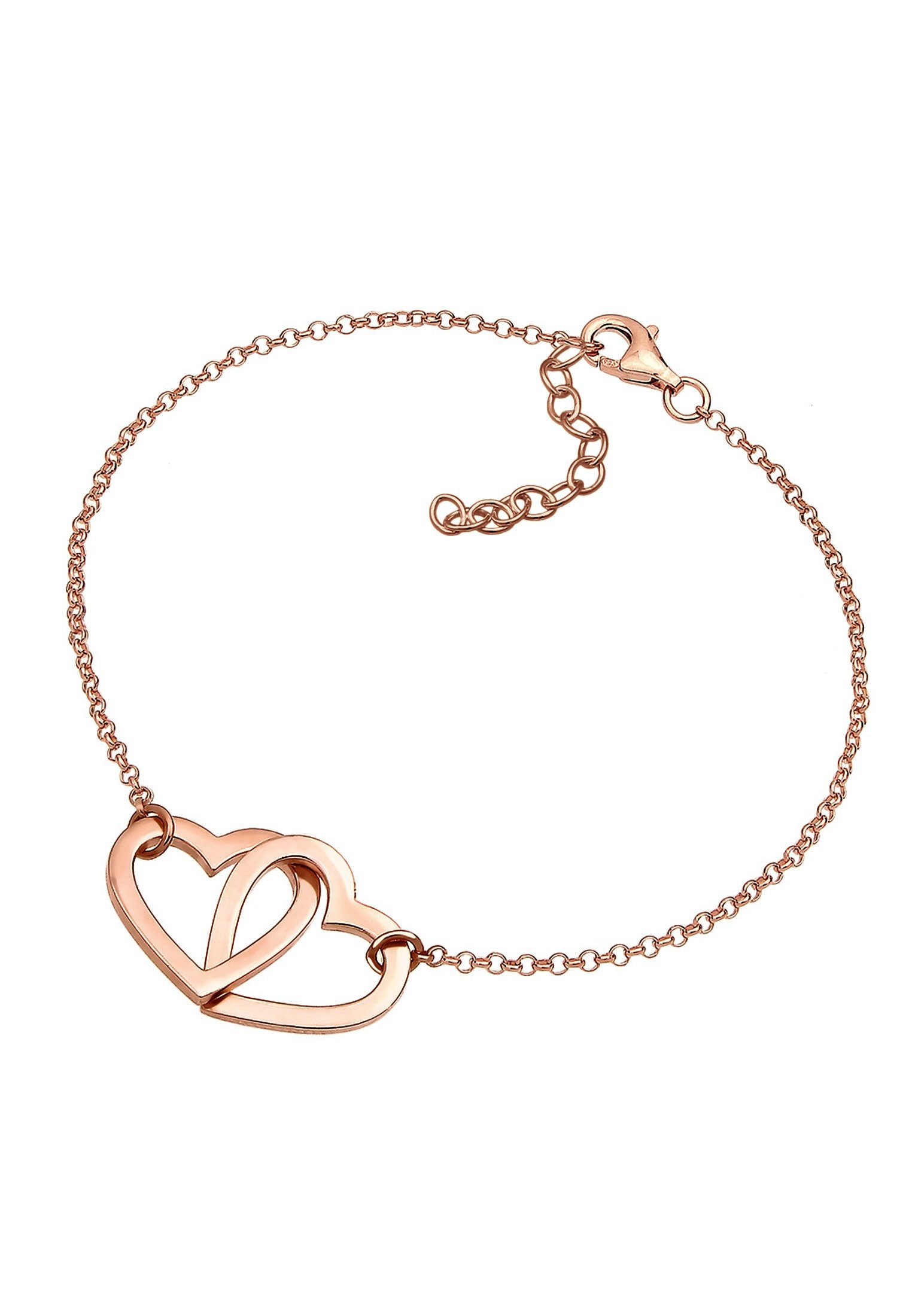 Symbol Herzen Armband Elli 925 Liebe Klassisch Rosegold Silber