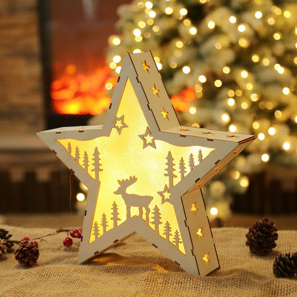 Harms Import LED Dekolicht, Weihnachtsstern Leuchtstern Dekoleuchte Adventsstern