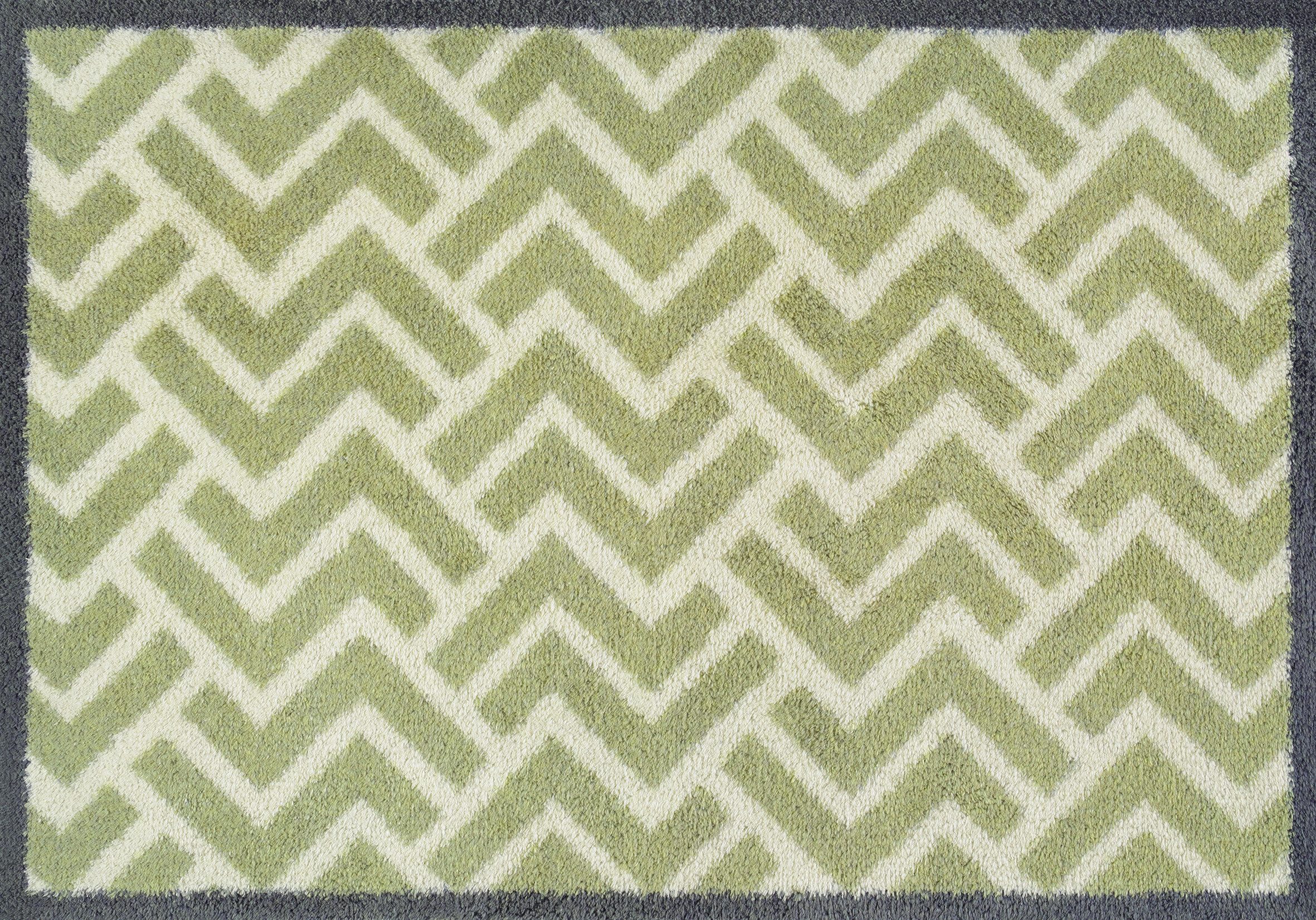 Turtle Mat Fußmatte Herringbone Green, rechteckig, Höhe: 9 mm
