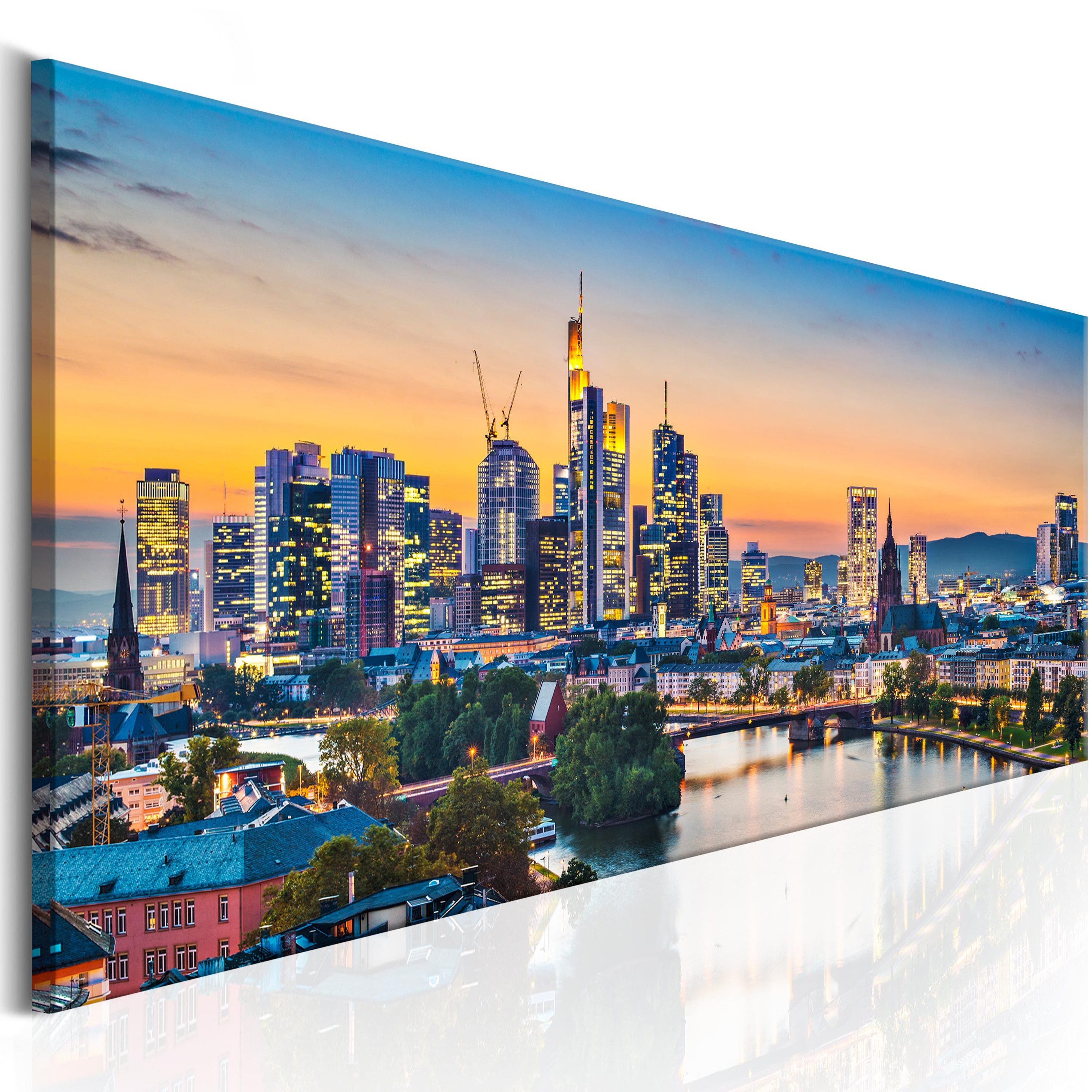 Wandbild Evening in Frankfurt