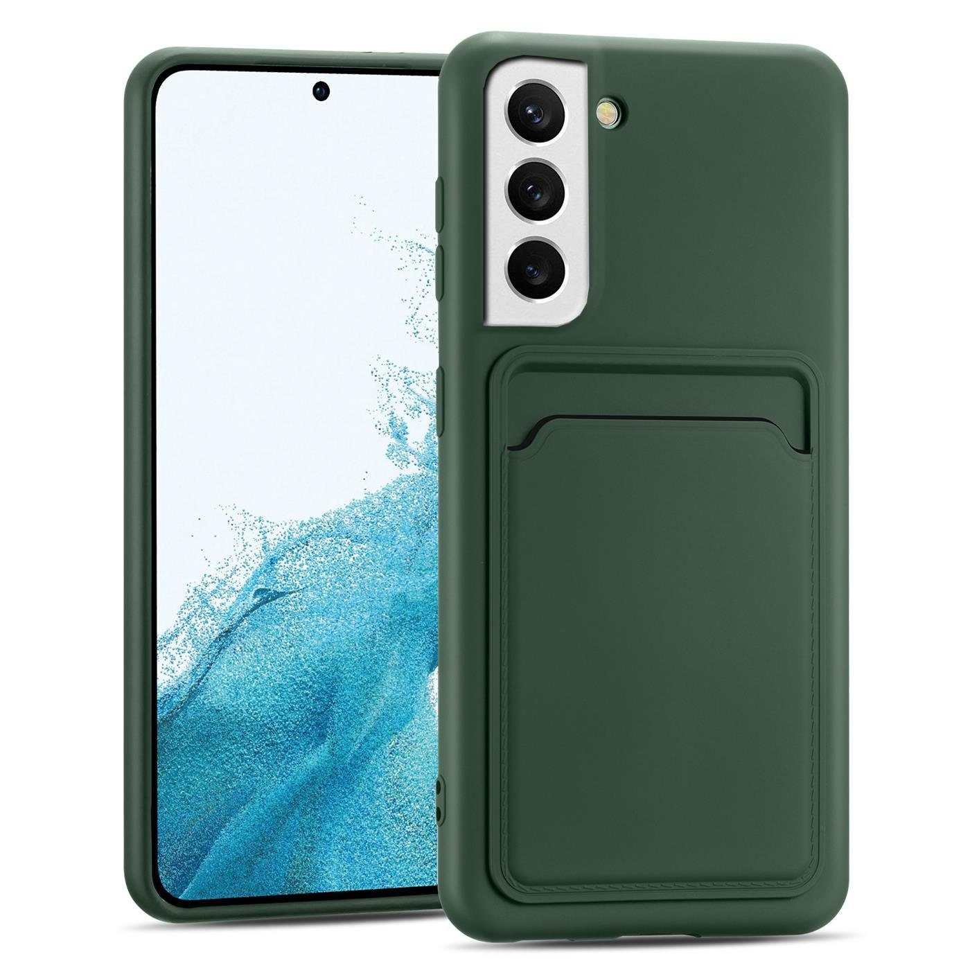 CoolGadget Handyhülle Schutzhülle mit Kartenfach für Samsung Galaxy S22 6,1 Zoll, Silikon Case Slim TPU Cover Tasche mit Aufbewahrung EC Karte Ausweis