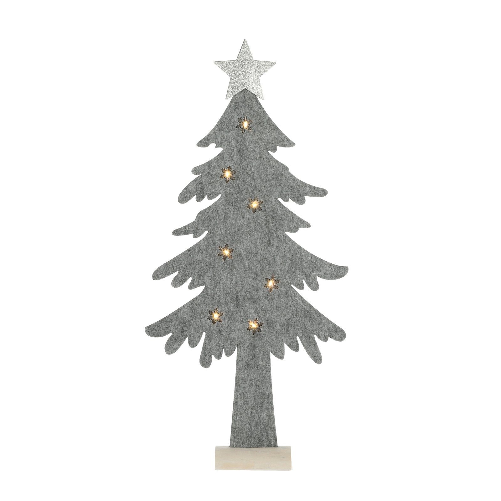 St), 1 Tannenbaum LED Weihnachtsfigur (Stück, Filz Dekoleuchte HTI-Living