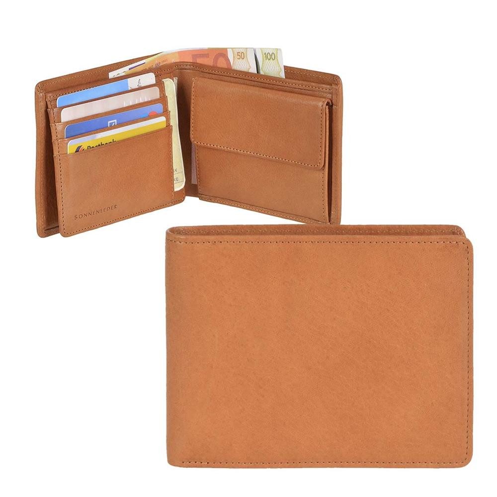 Sonnenleder Geldbörse Main, Herrenbörse, Portemonnaie, Querformat 12,5x9,5cm, sehr edel