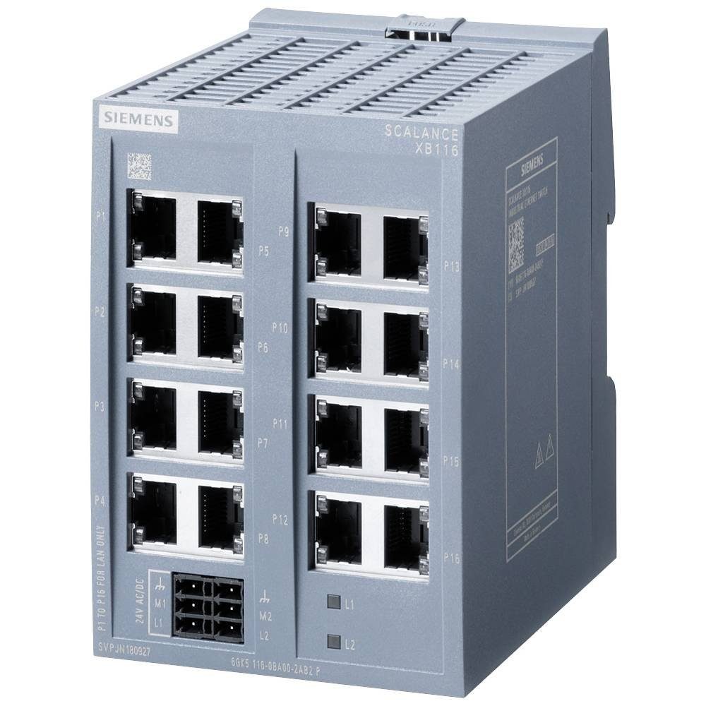 SIEMENS SCALANCE XB116, unmanaged Switch, Netzwerk-Switch 16x 10/100