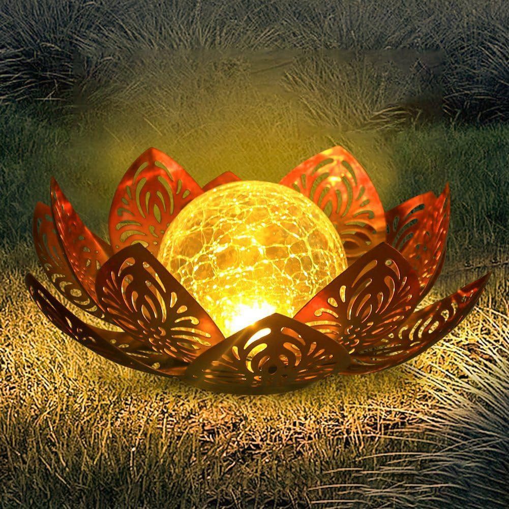 BlingBin Skulptur Wasserdichte Ausgehöhlt Solar Lotusblüten günstig online kaufen
