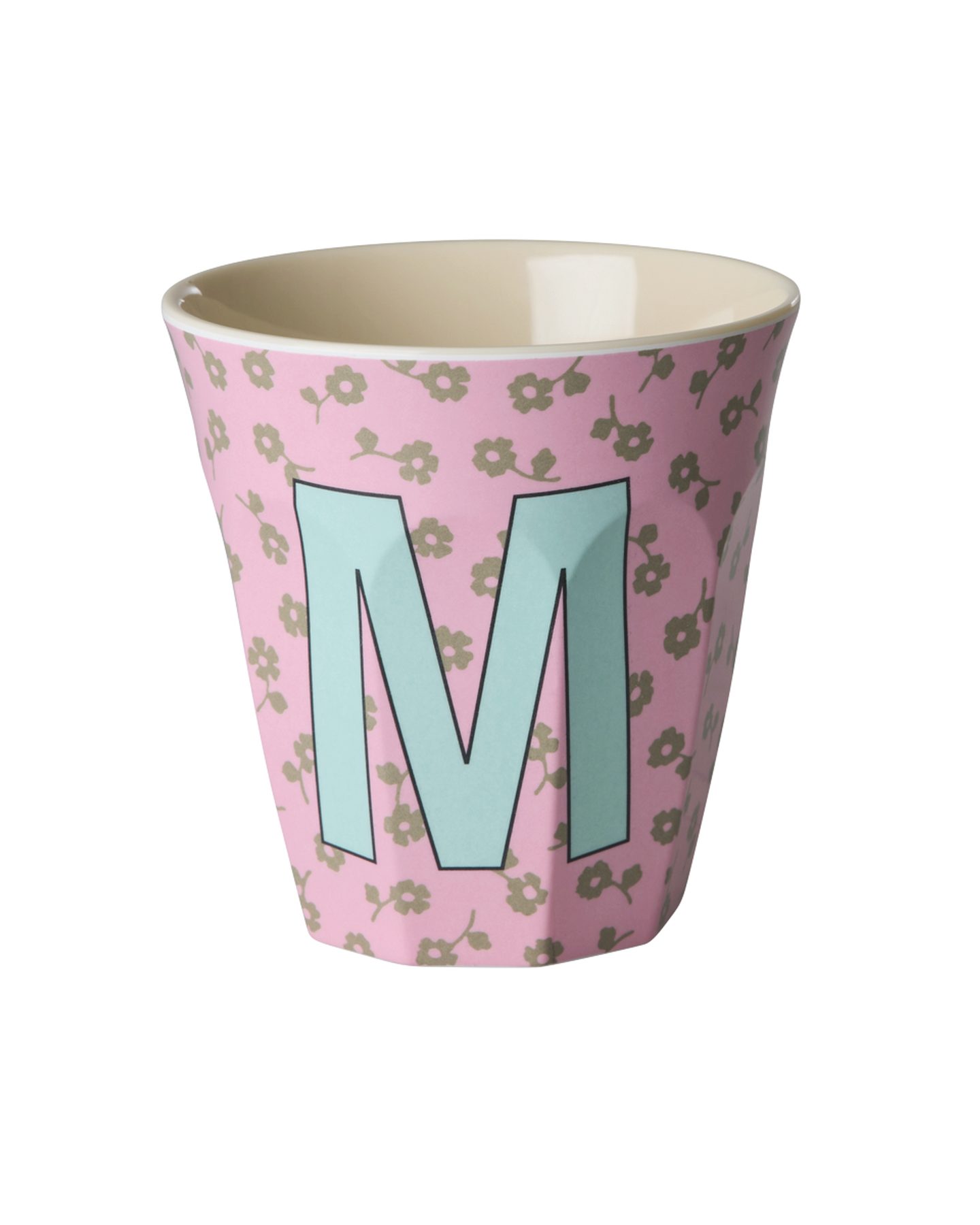 rice Becher Rice Buchstabenbecher – Melamin Tassen A–Z mit Blumen-Design, BPA-frei, 1-tlg., Melamin