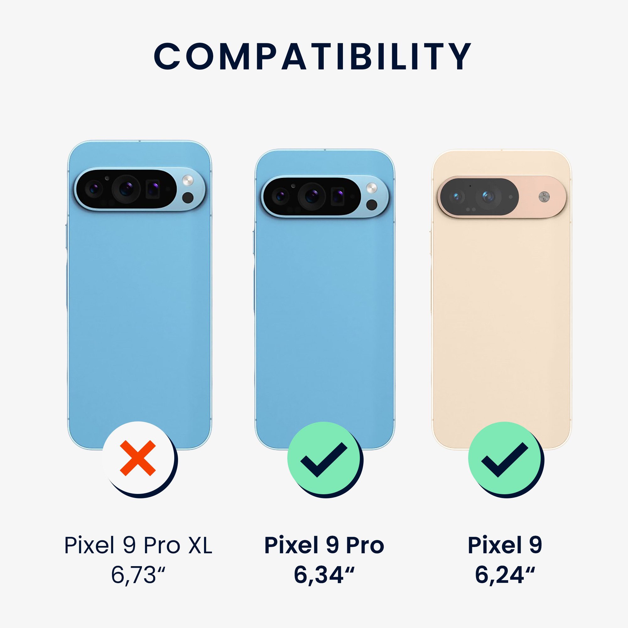 kwmobile Etui Hülle für Google Pixel 9 / Pixel 9 Pro, Silikon Handyhülle mit Kette - Handykette Handyband