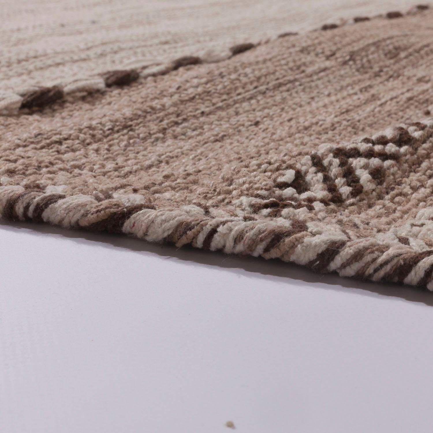 Paco Home Teppich Kilim 217, rechteckig, Höhe: 12 mm, handgewebter Wendeteppich, reine Baumwolle, gestreift, Wohnzimmer