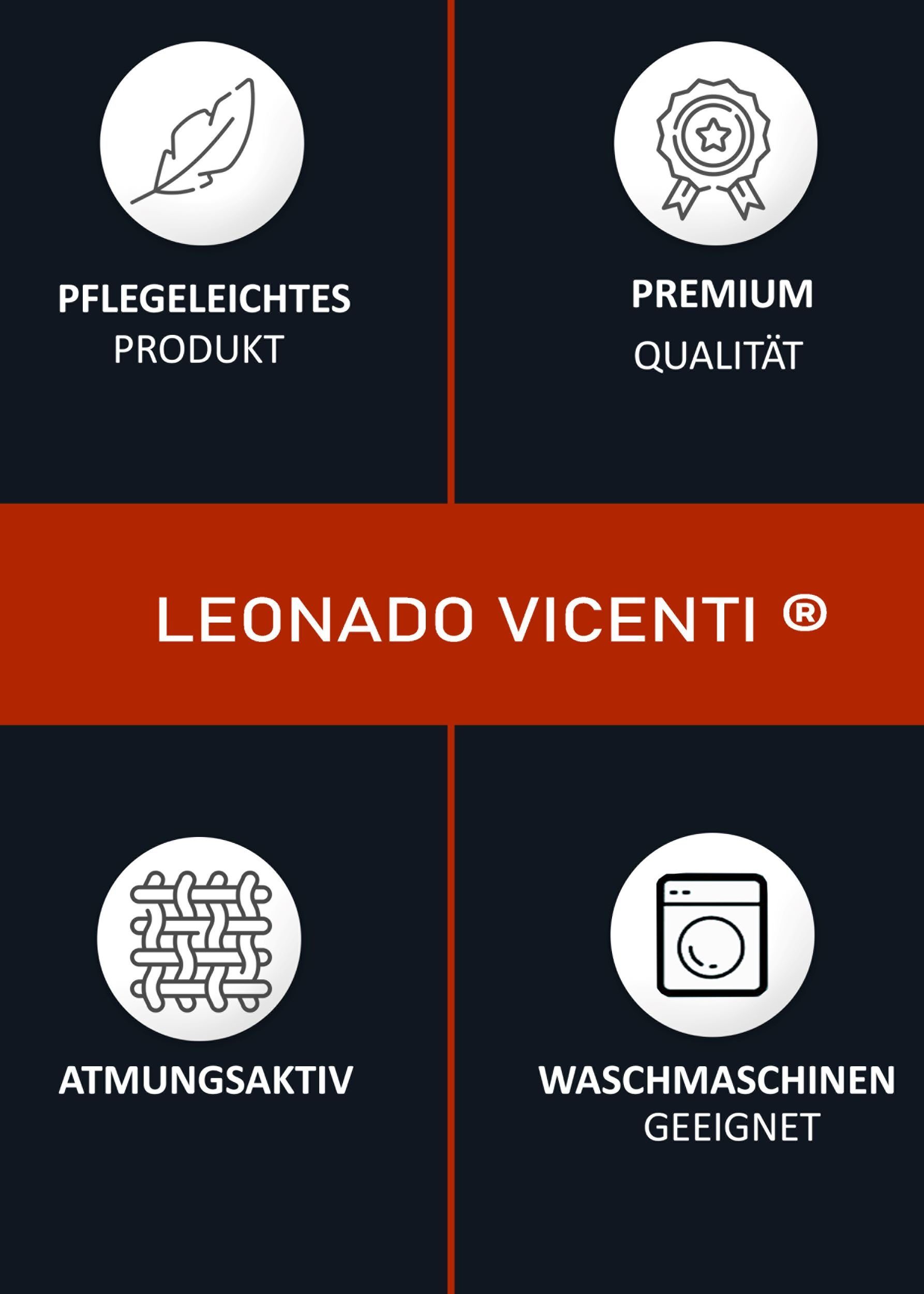 Leonado Vicenti Bettwäsche Baumwolle 135x200, 155x200, 155x220, 200x200, 200x220 oder 240x220, Renforcé, 3 teilig, Einfarbig mit Reißverschluss – Bild 5 von 5