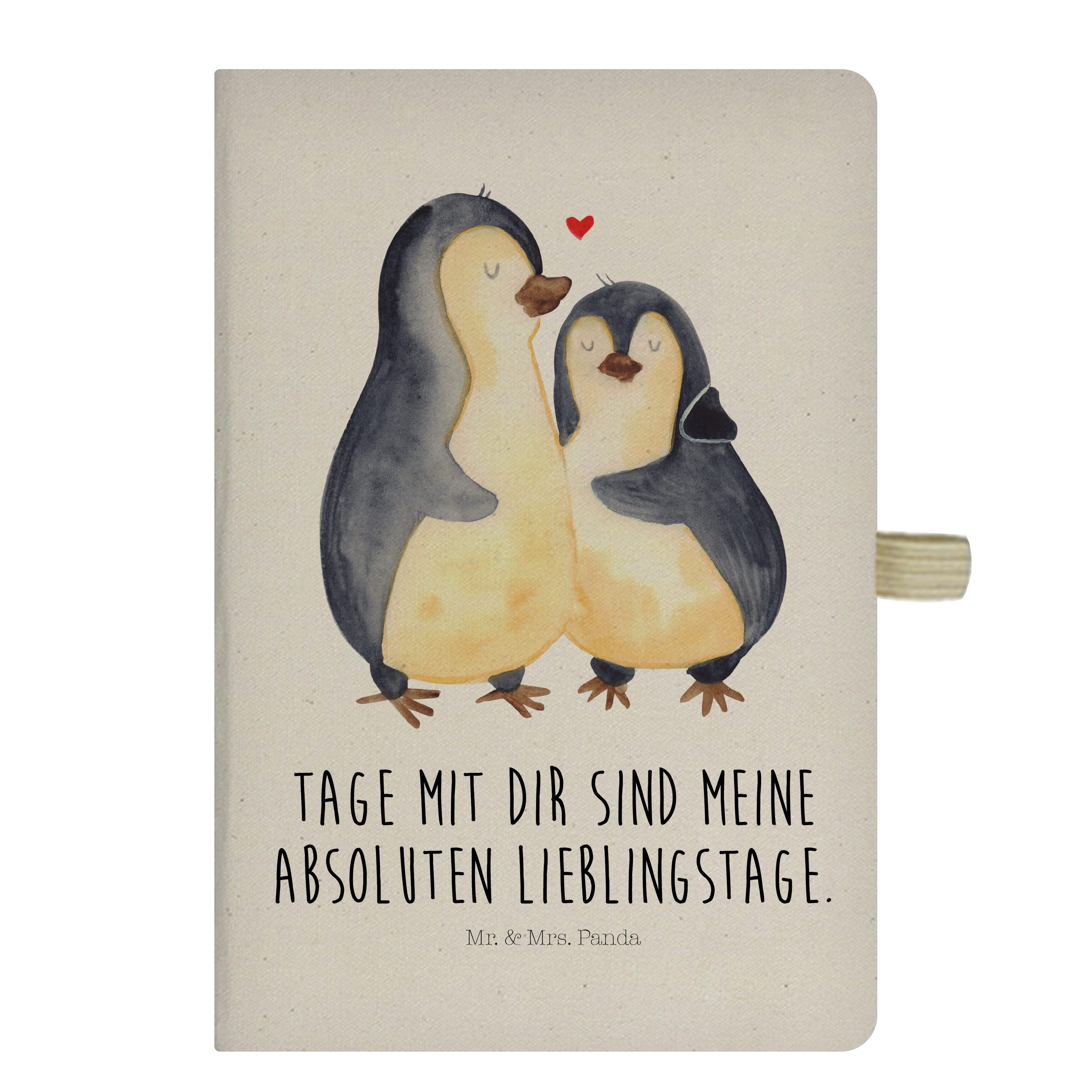 Mr. & Mrs. Panda Notizbuch Pinguin umarmend - Transparent - Geschenk, Liebe, Hochzeitsgeschenk, Mr. & Mrs. Panda
