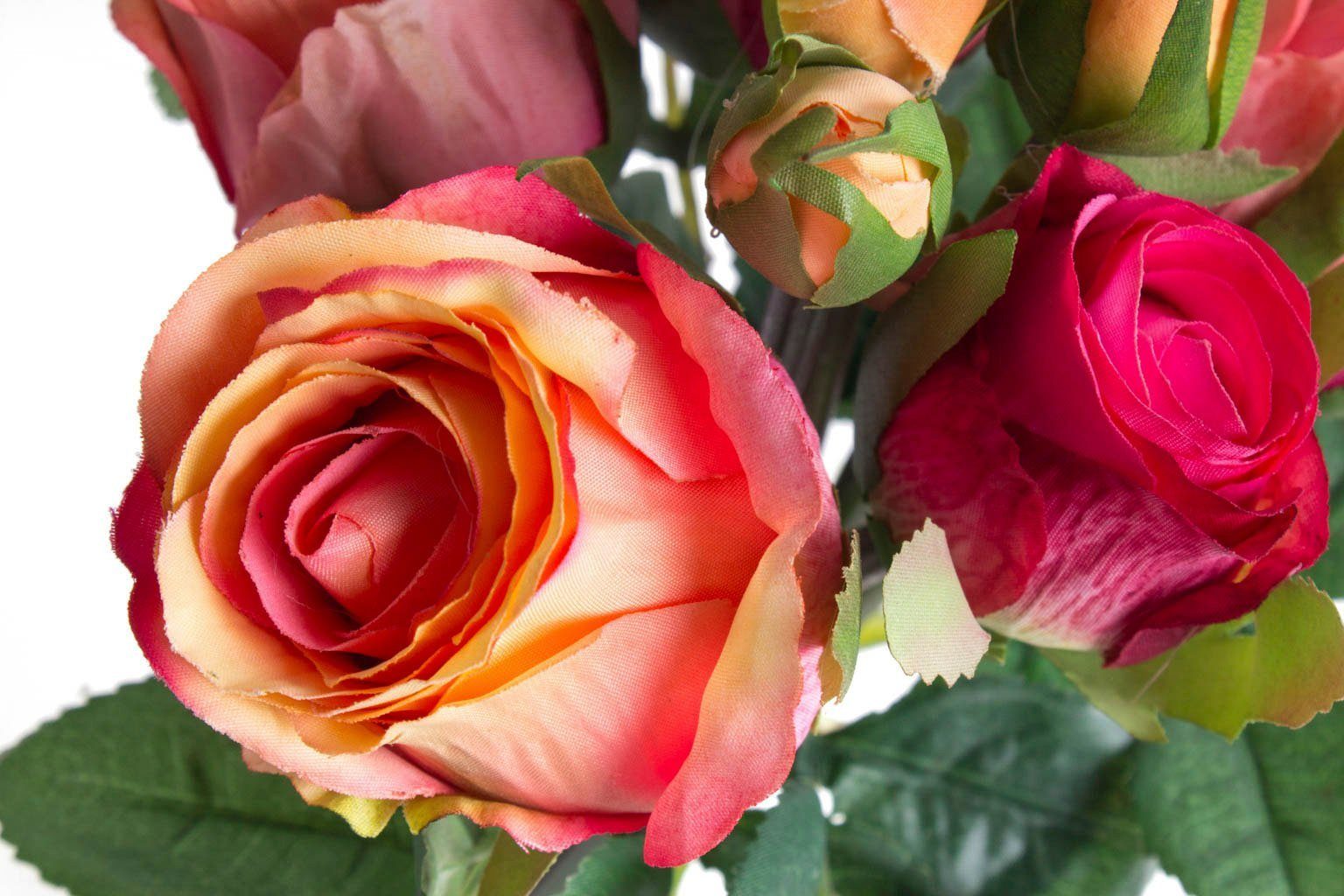 Kunstblume Rosenstrauß mit Höhe 3 28 cm Botanic-Haus, 5 Knospen, Rosen und