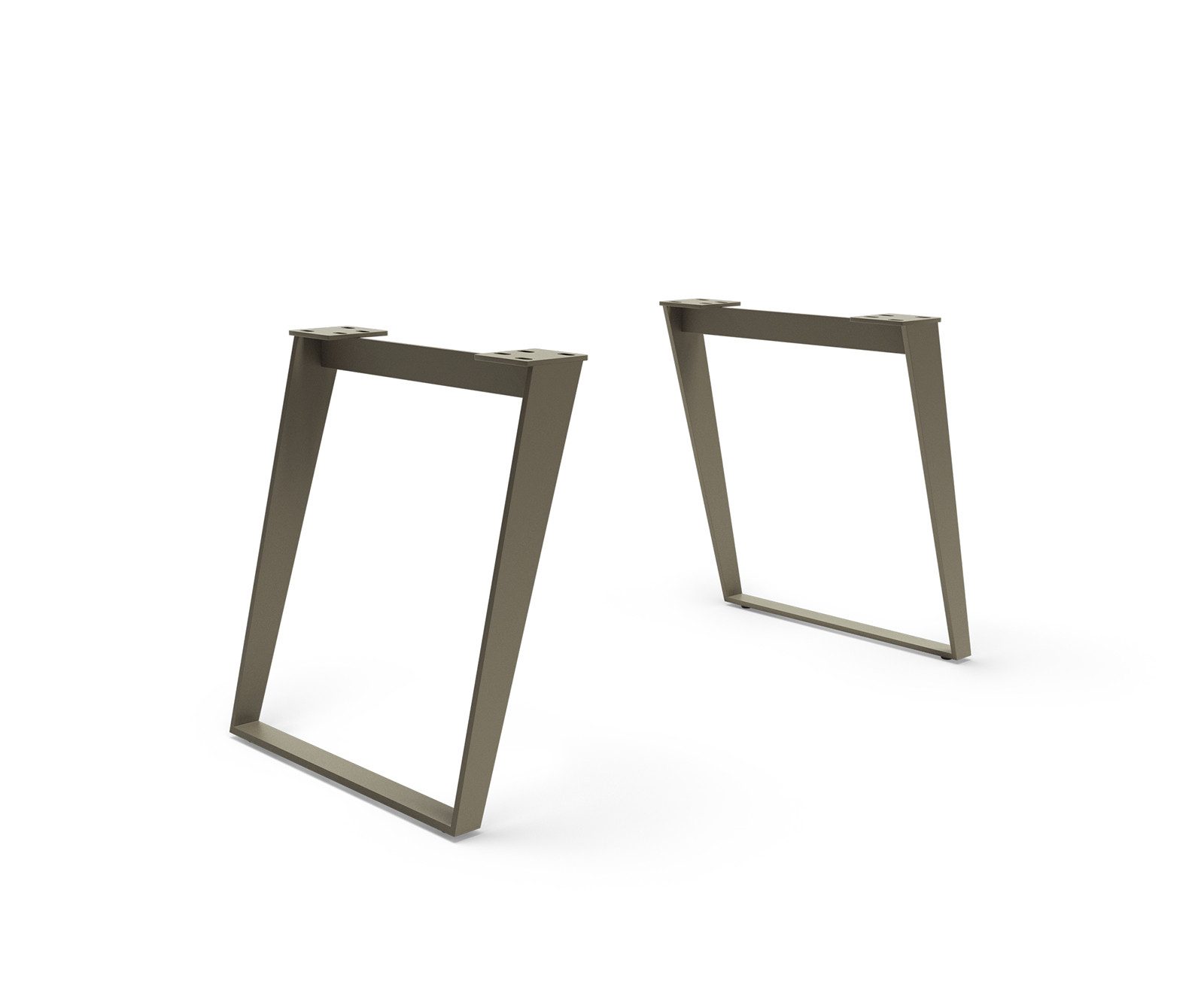 DELIFE Tischbein Metall, Schräg Effektfinish Titan(2er-Set)