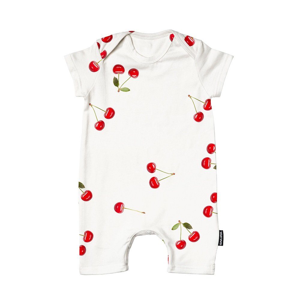 Snurk Playsuit Baby Playsuit Babybody Cherry oder Krabben Dessin