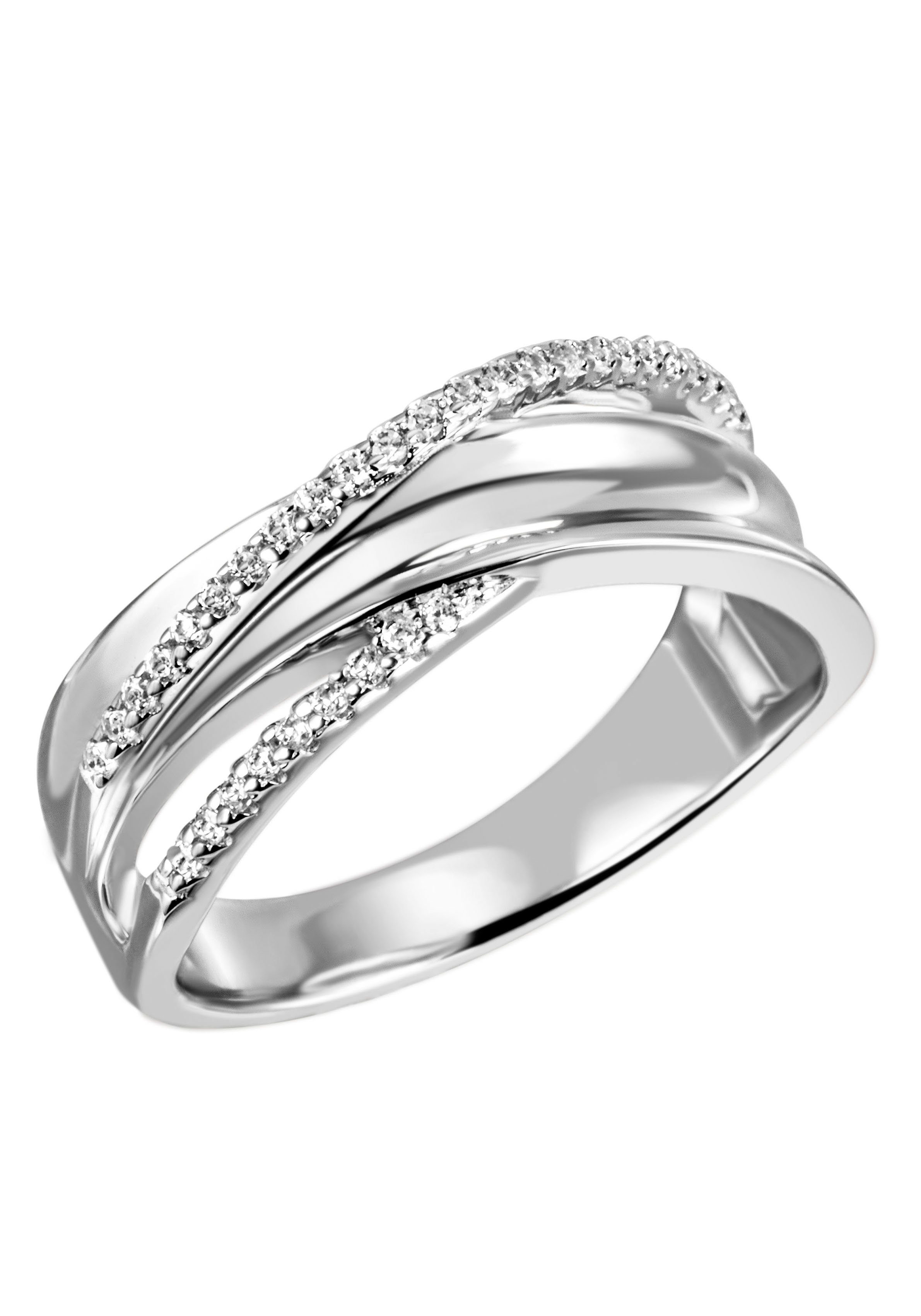 Firetti Fingerring Schmuck Geschenk Silber 925 Silberring Ring glitzernd, mit Zirkonia (synth)