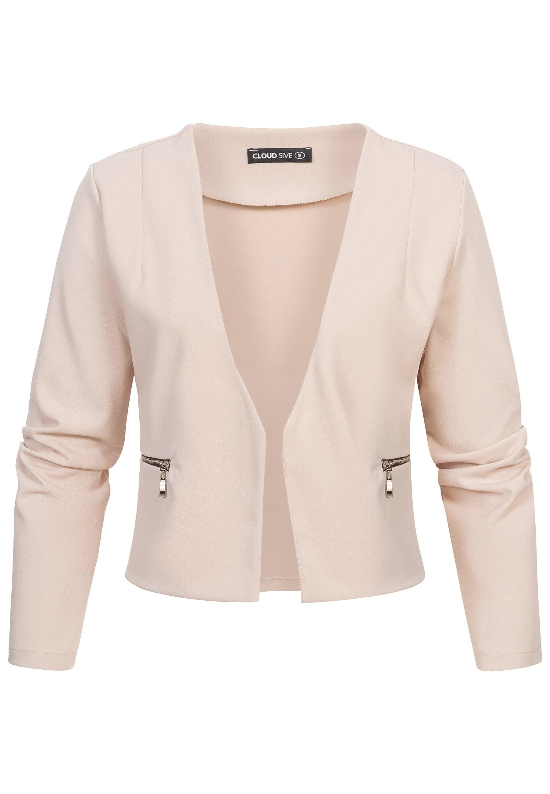 CLOUD 5IVE Strickjacke CLOUD 5IVE Short Blazer wit Zip-Pockets (1-tlg) günstig online kaufen