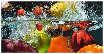 Artland Wandbild Spritzendes Obst auf dem Wasser, Lebensmittel (1 St), als Leinwandbild, Wandaufkleber in verschied. Größen