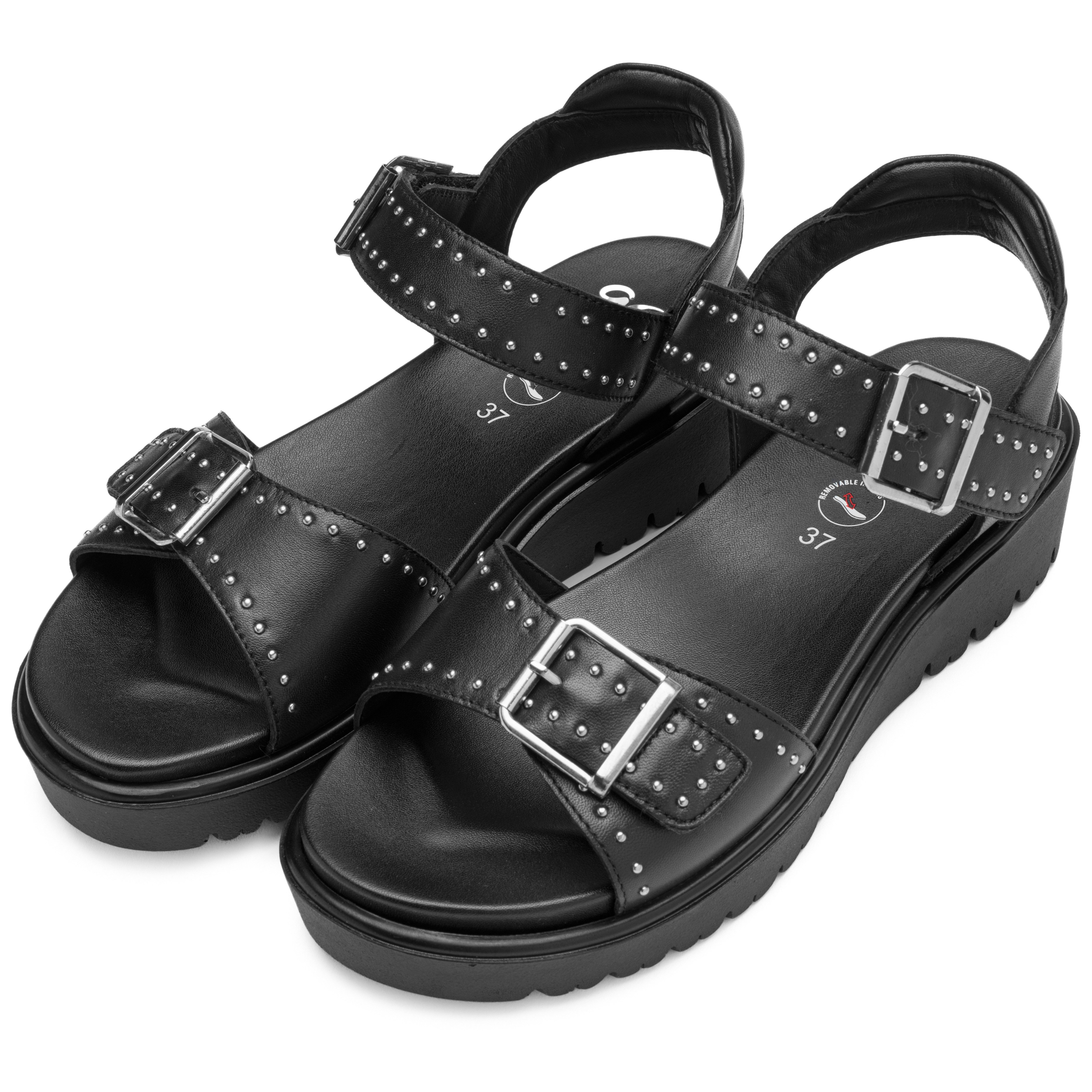 Ara BILBAO Keilsandalette Keilabsatz, Plaeau, Riemchensandale mit Nieten, Weite G (weit)