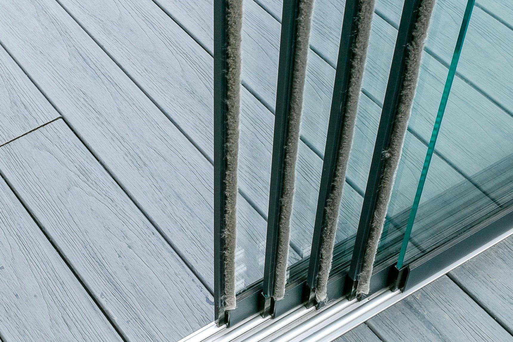 Terrasse2000 Glasschiebetür Winddichtprofil Aluminium mit Bürstendichtung f günstig online kaufen