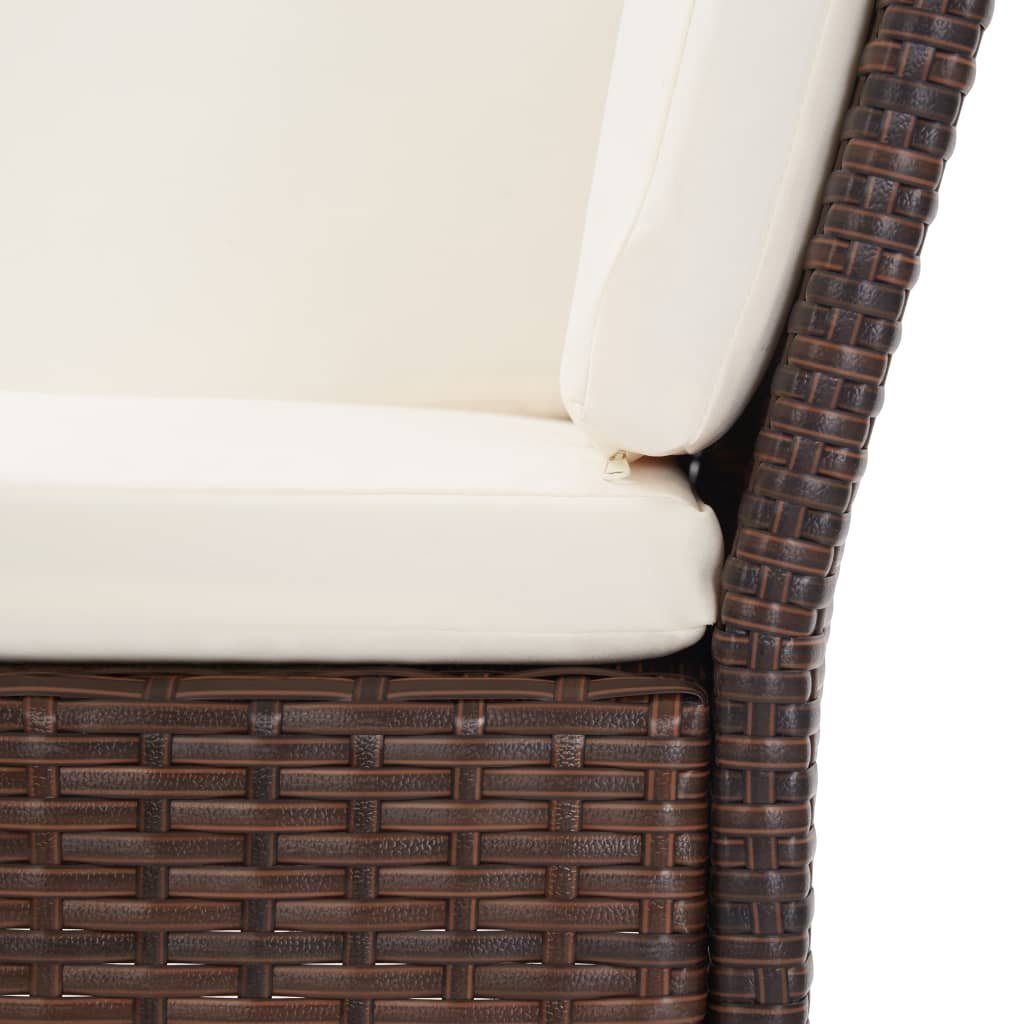 Gartenlounge-Set vidaXL Rattan Braun, Poly 6-tlg. Auflagen mit Garten-Lounge-Set (6-tlg)