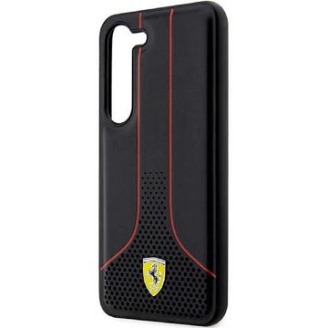 Ferrari Handyhülle Case Samsung Galaxy S23 Ferrari Logo Kunstleder schwarz 6,1 Zoll, Kantenschutz