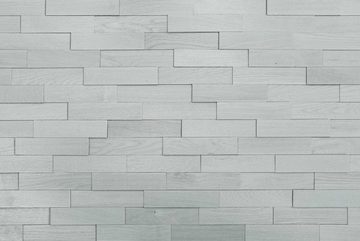 Wodewa Wandpaneel Echtholz Eiche grau - Serie 200, BxL: 5,00x20,00 cm, 0,01 qm, (Set, 100-tlg) zur Decken- und Wandmontage geeignet, Farbe grau, 3D-Optik