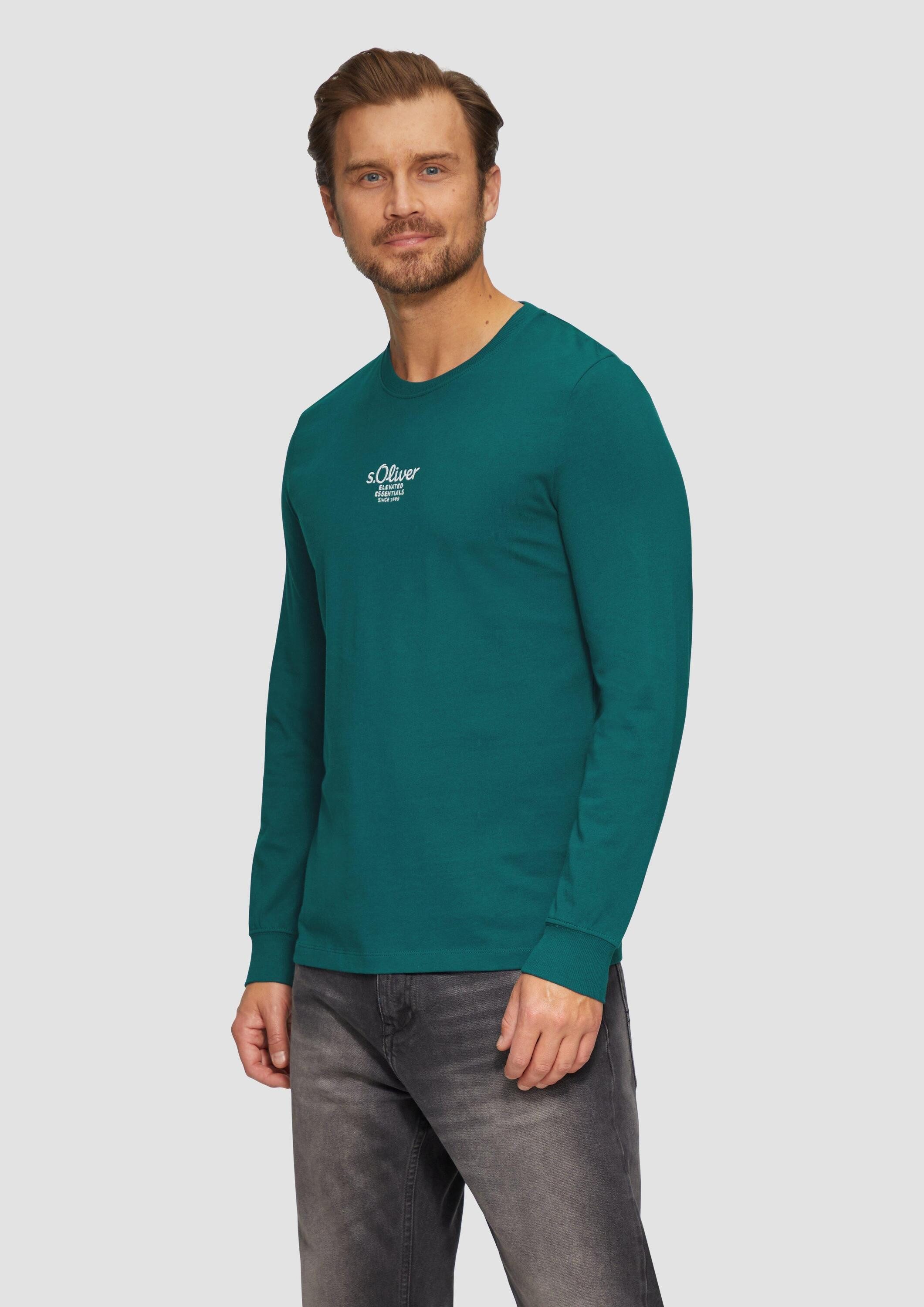 s.Oliver Langarmshirt T-Shirt Langarmshirt mit Logo-Stickerei günstig online kaufen