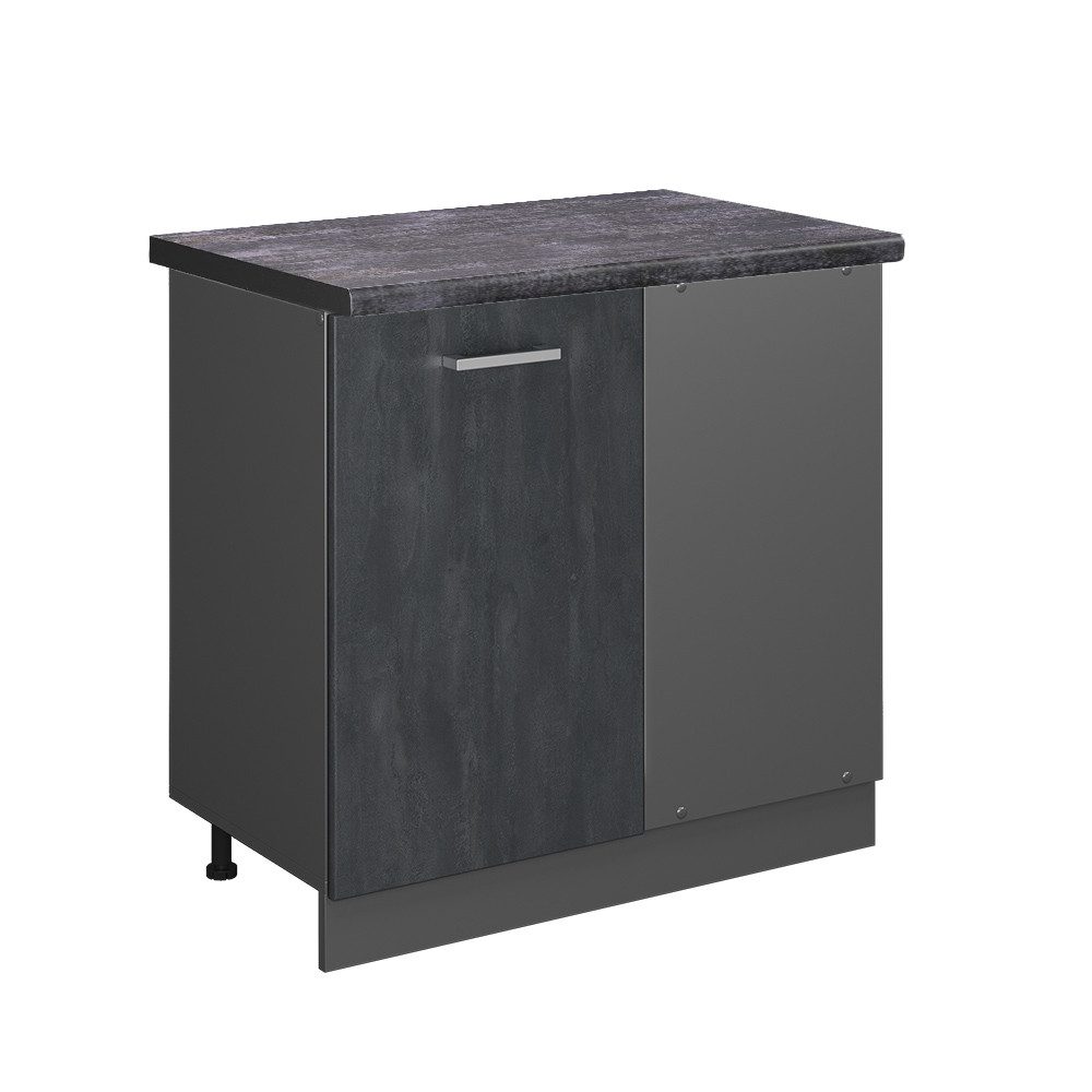 Vicco Eckunterschrank R-Line, Schwarz Beton/Anthrazit, 86 günstig online kaufen