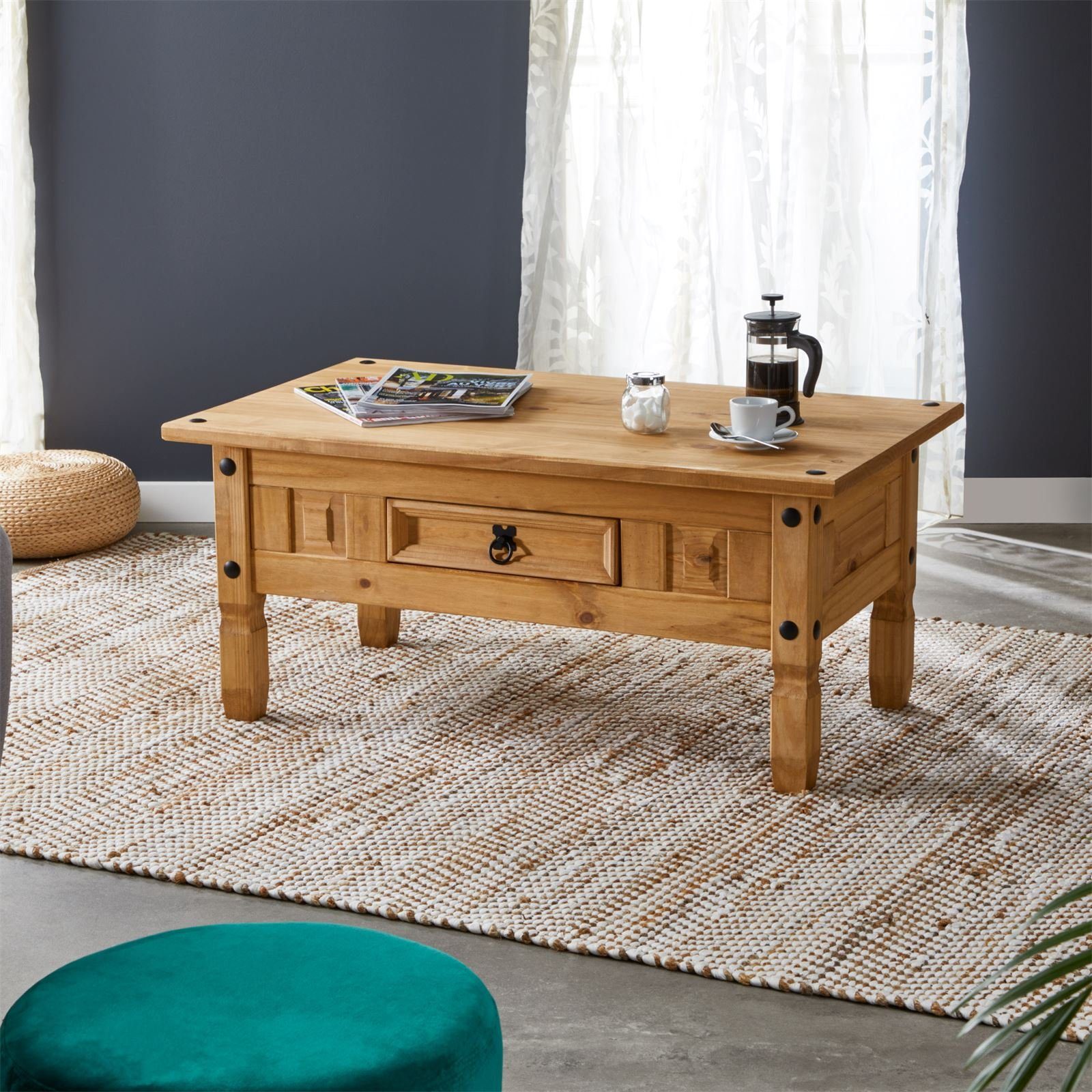 CARO-Möbel Couchtisch SALSA, Wohnzimmertisch 100x60cm, Sofatisch mit Schubk günstig online kaufen