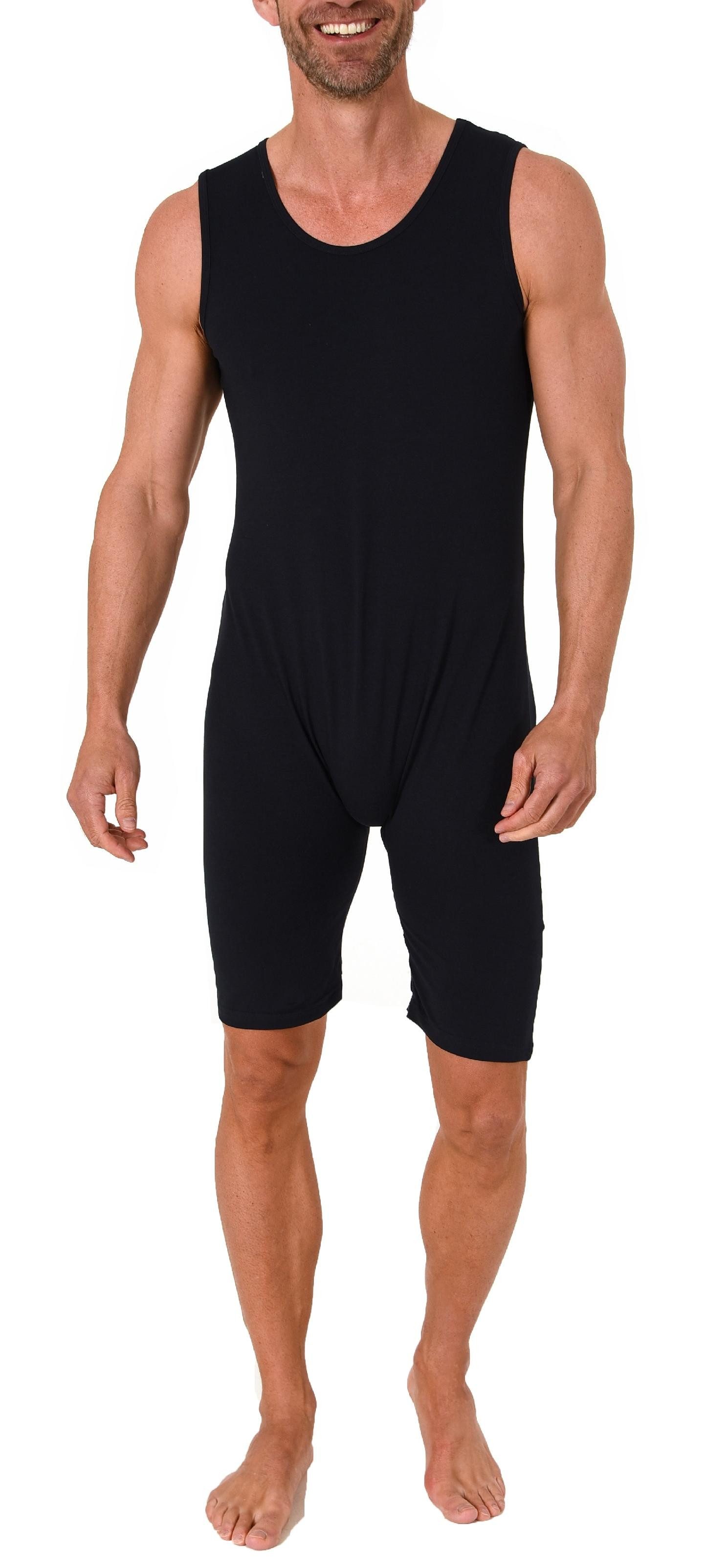 Normann Pyjama Pflegebody Ärmellos UNISEX Pflegeoverall mit Beinreißverschluss